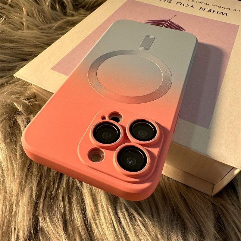 Casing Silikon Magnetik Lembut Untuk iPhone