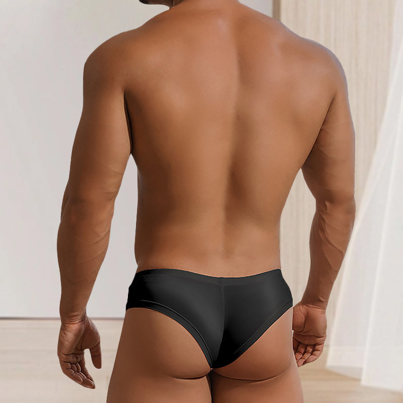 Men's breathable low-rise solid color briefs