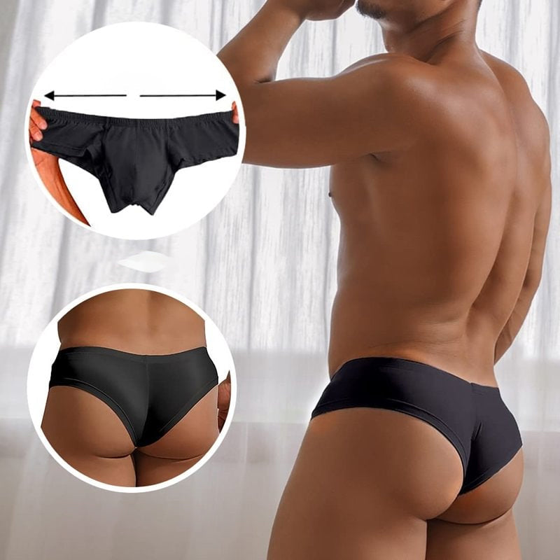 Men's breathable low-rise solid color briefs