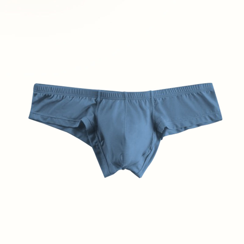 Men's breathable low-rise solid color briefs