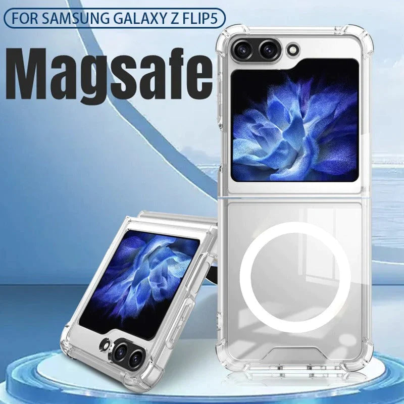 Casing Transparan MagSafe Magnetik Samsung Galaxy Z Flip Slim