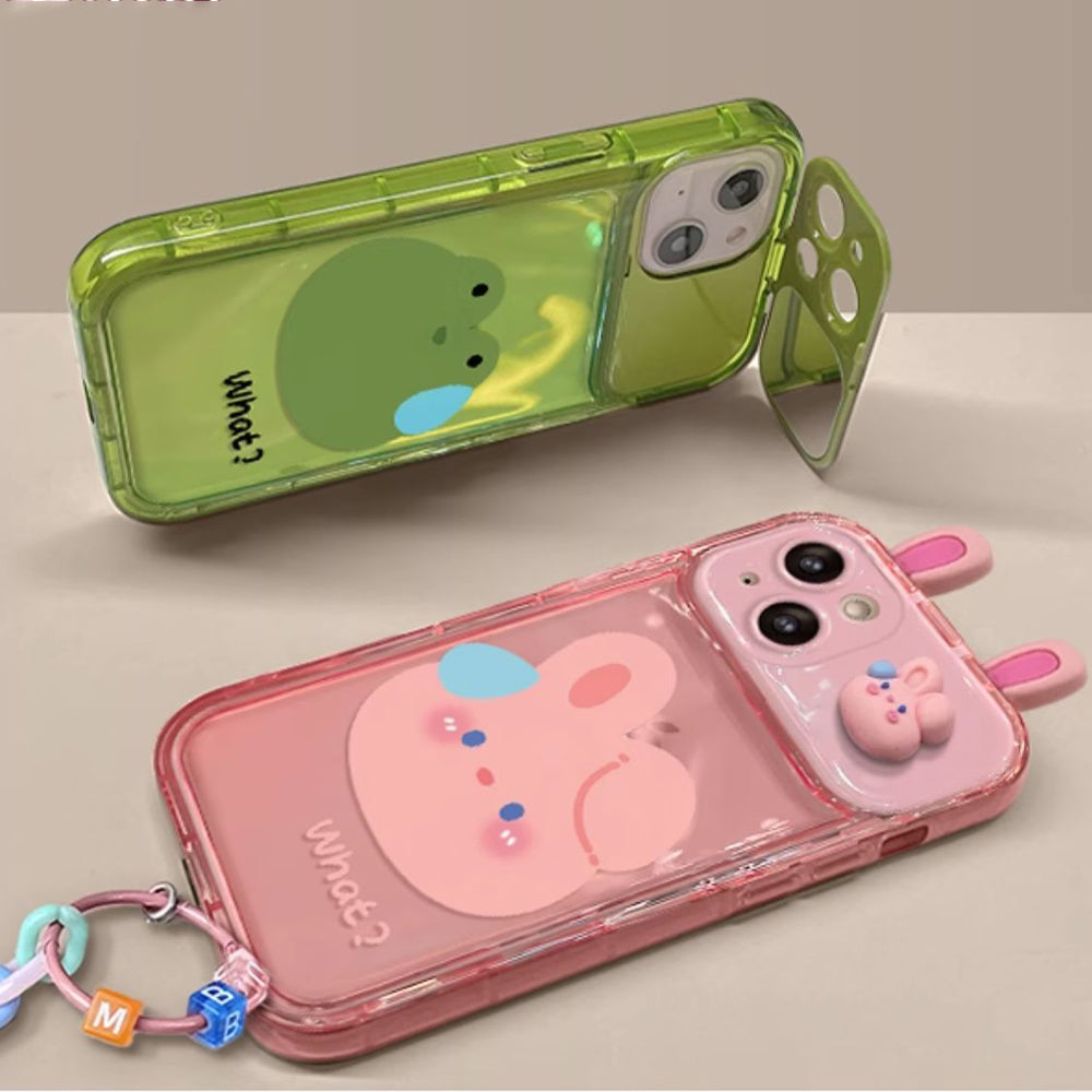 Casing Ponsel Liontin Katak Grafiti Dengan Cermin Flip Untuk #iPhone