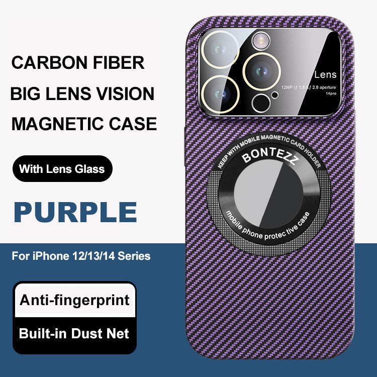 Casing Magnetik Pola Serat Karbon Mewah