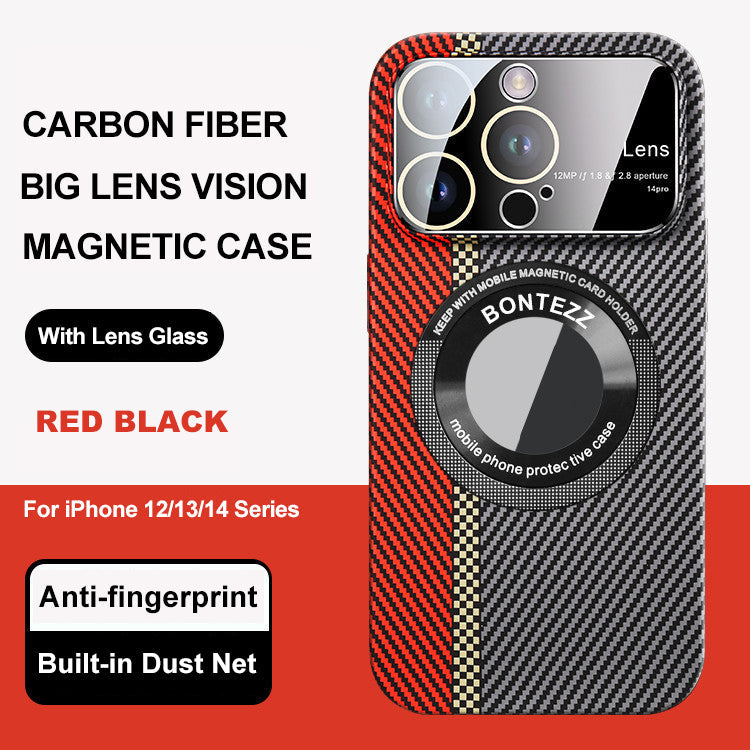 Casing Magnetik Pola Serat Karbon Mewah