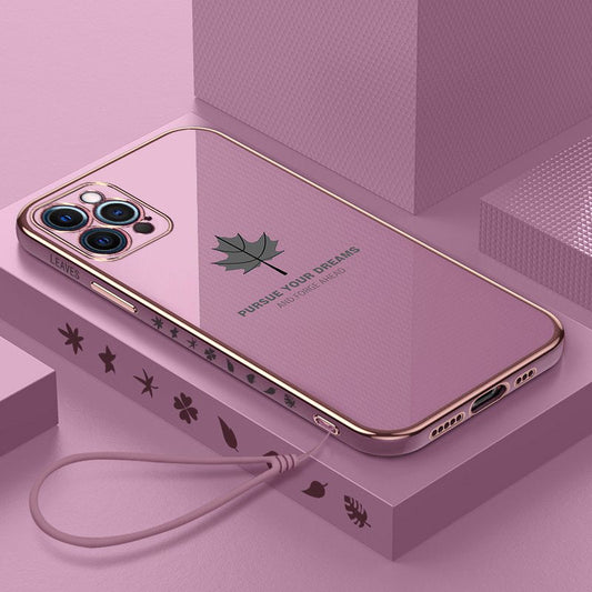 Carcasa Ponsel Maple Persegi para iPhone Seri