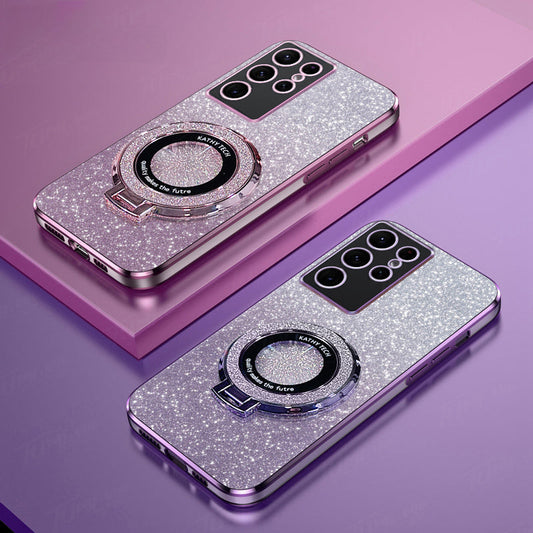 Casing Magnetik Lapisan Berkilau Silikon untuk Samsung Seri A