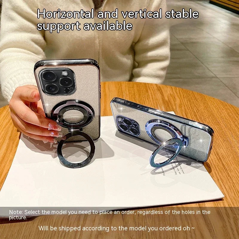 Casing Magnetik Lapisan Berkilau Silikon untuk Samsung