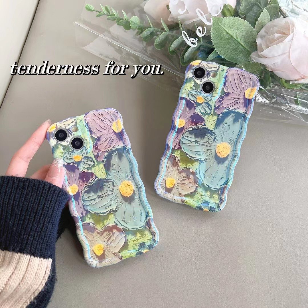 Casing Ponsel Indah Lukisan Cat Minyak Warna-warni iPhone