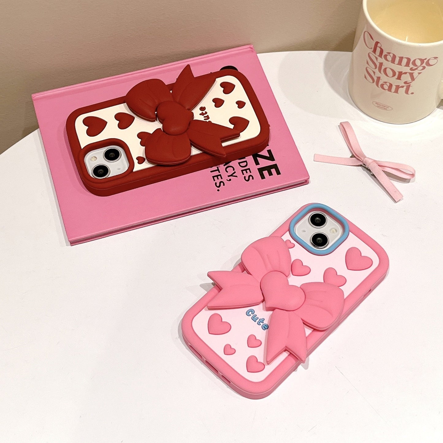 3D Love Heart Butterfly Bracket Case For iPhone