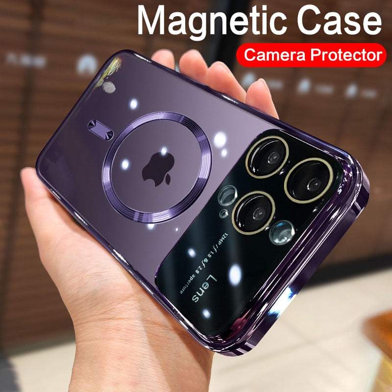 Casing magnet bening besar untuk iPhone